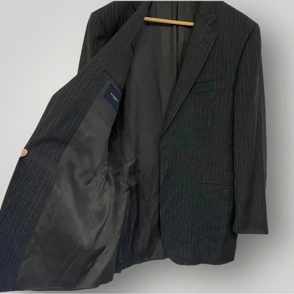 BURBERRY London Blazer Stripe Gray Wool Sz 42L - Picture 5 of 13